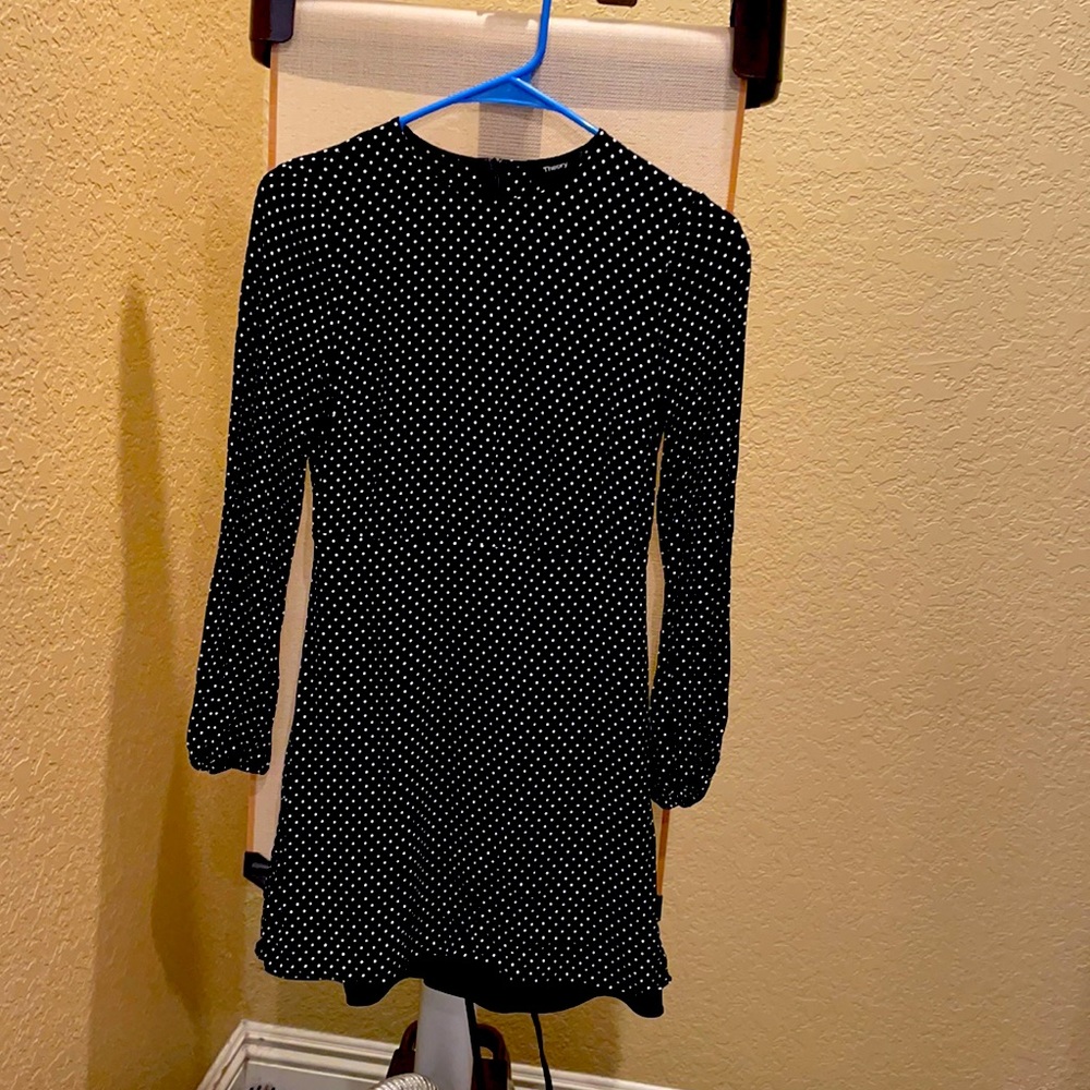 Theory dot long sleeve dress